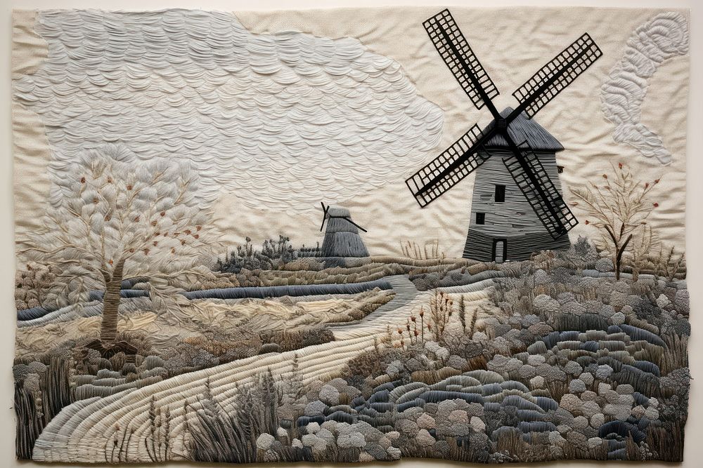 Dutch windmill painting outdoors craft.