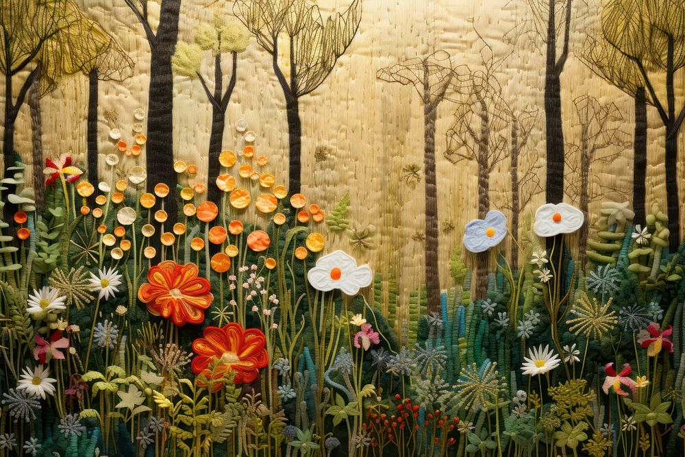 Flower forest outdoors painting pattern.