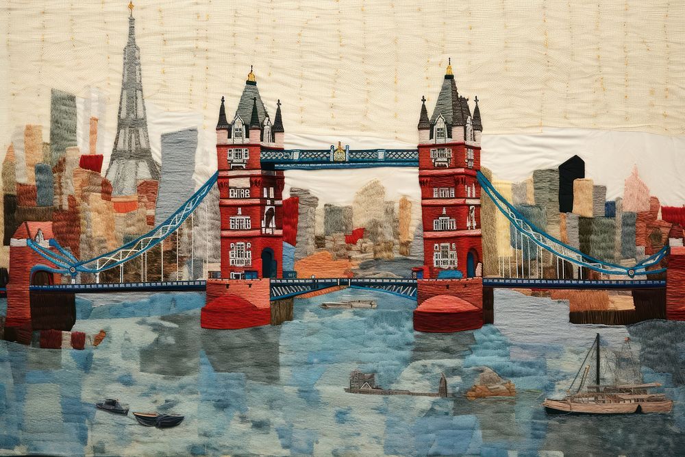 London tower bridge painting craft art.