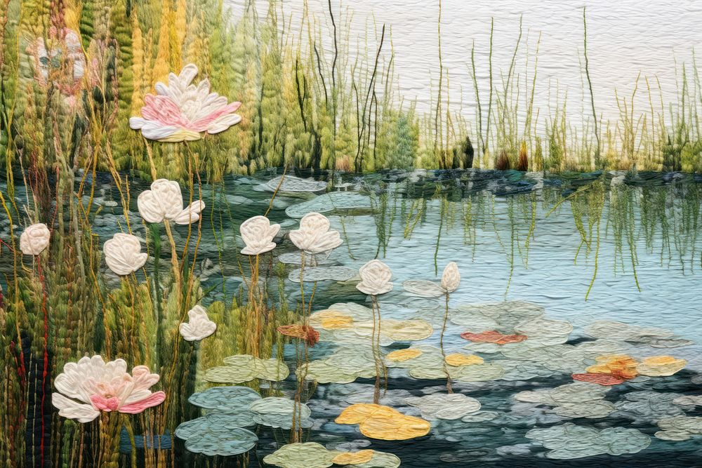 Monet pond outdoors nature flower.