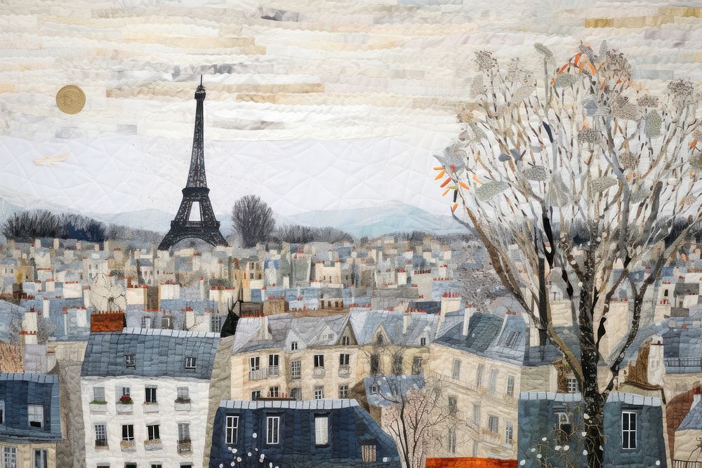 Paris view city town art.