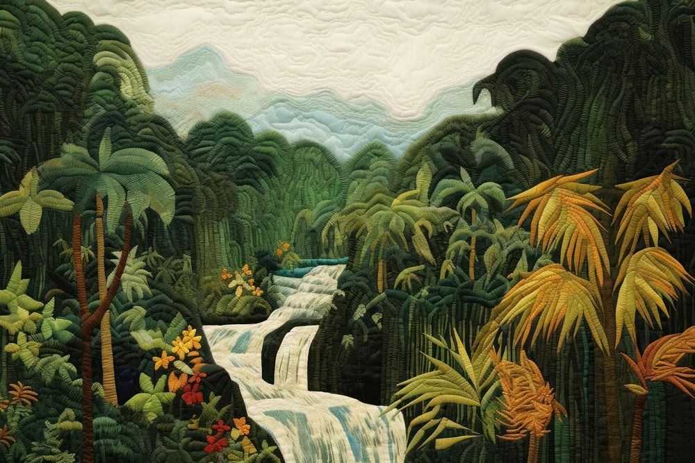 Rainforest vegetation outdoors painting.