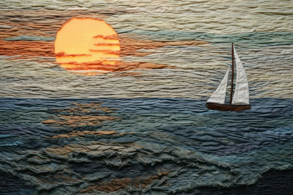 Sailboat in the sea sunset outdoors vehicle.