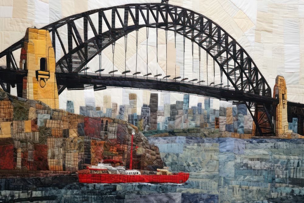 Sydney harbour bridge architecture watercraft cityscape.