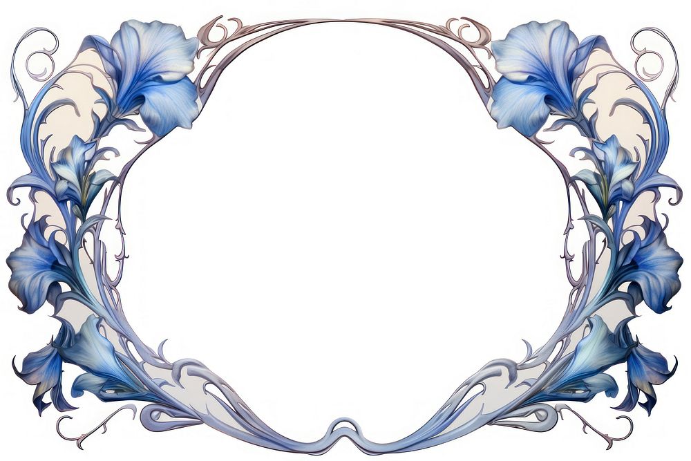 Art nouveau frame border pattern flower accessories.
