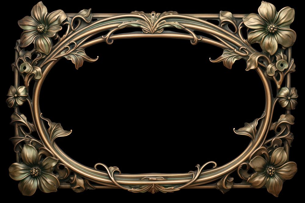 Art nouveau frame border flower bronze accessories.