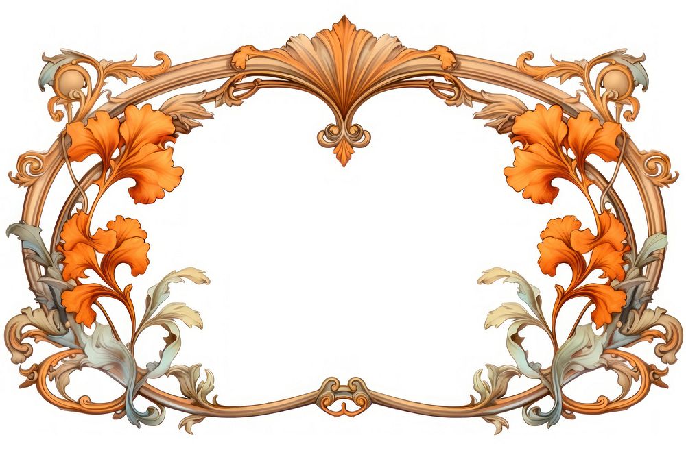 Art nouveau frame border pattern flower accessories.
