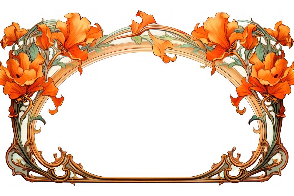 Art nouveau frame border flower accessories accessory.