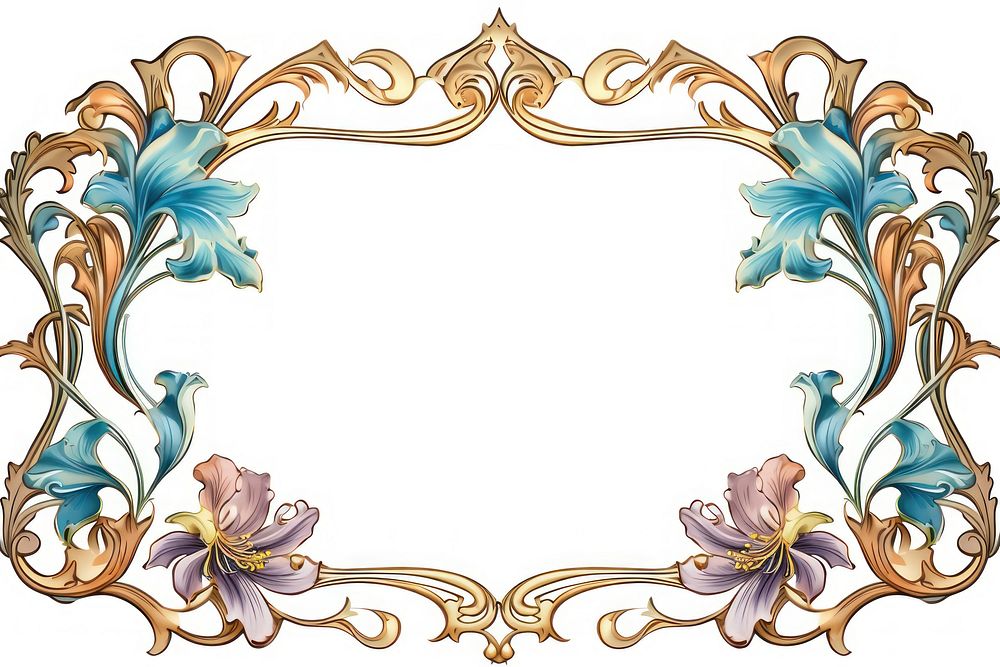 Art nouveau frame border flower pattern accessories.