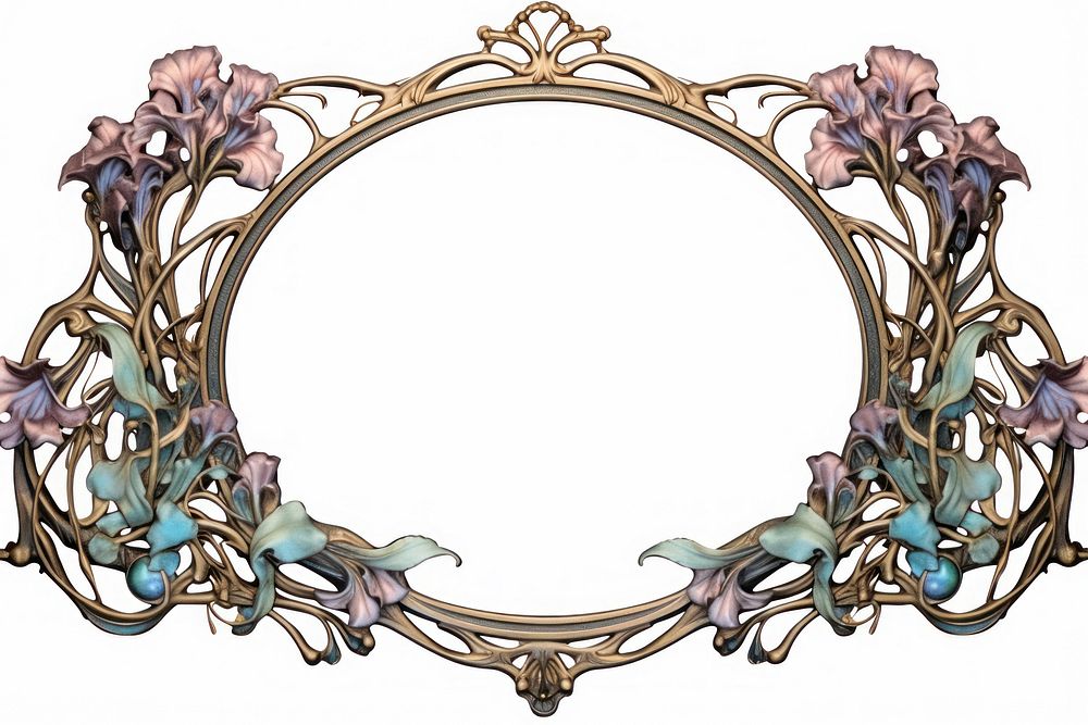 Art nouveau frame border jewelry flower accessories.