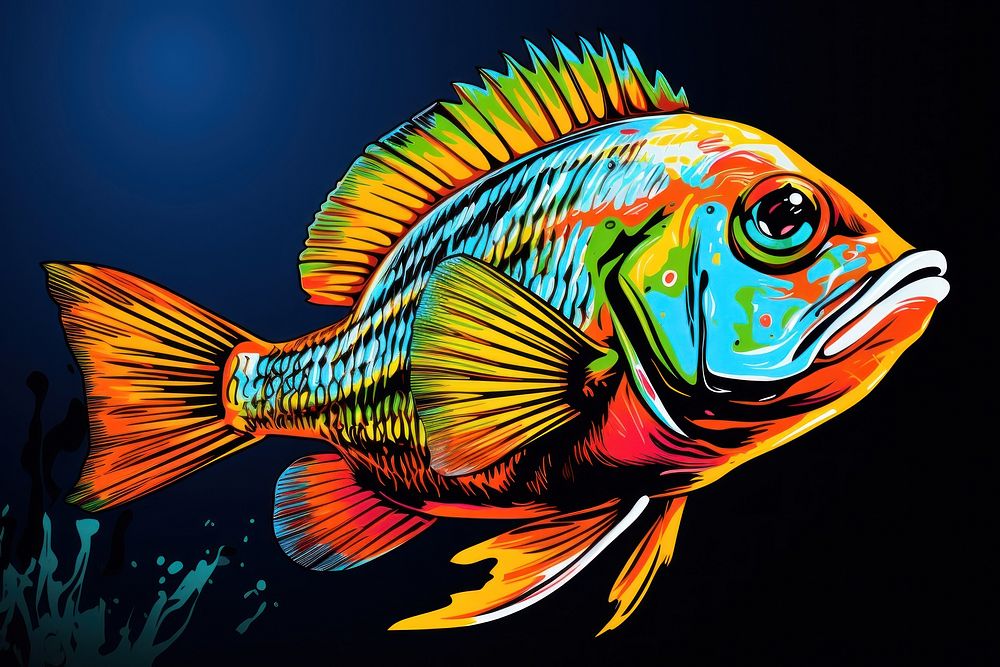 A colorful fish animal underwater wildlife. AI generated Image by rawpixel.