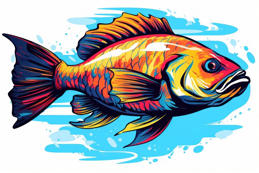 A colorful fish goldfish animal wildlife. AI generated Image by rawpixel.