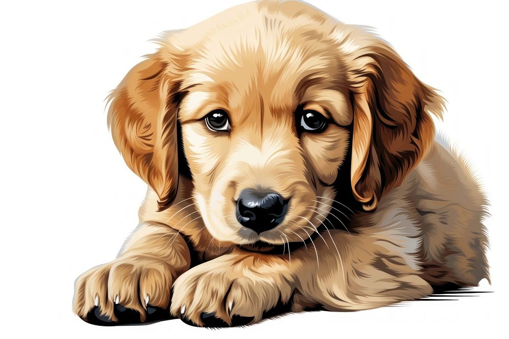 Cute baby golden retriever puppy animal mammal dog. AI generated Image by rawpixel.