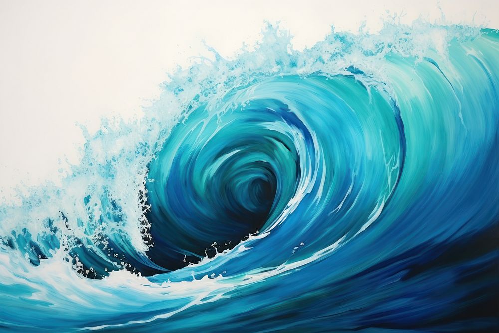 Contemporary art of a wave abstract painting nature.