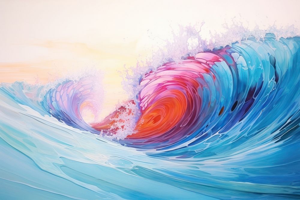 Contemporary art of a wave painting abstract nature.