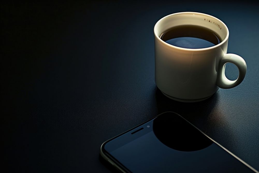 Coffee cup mockup drink black phone.