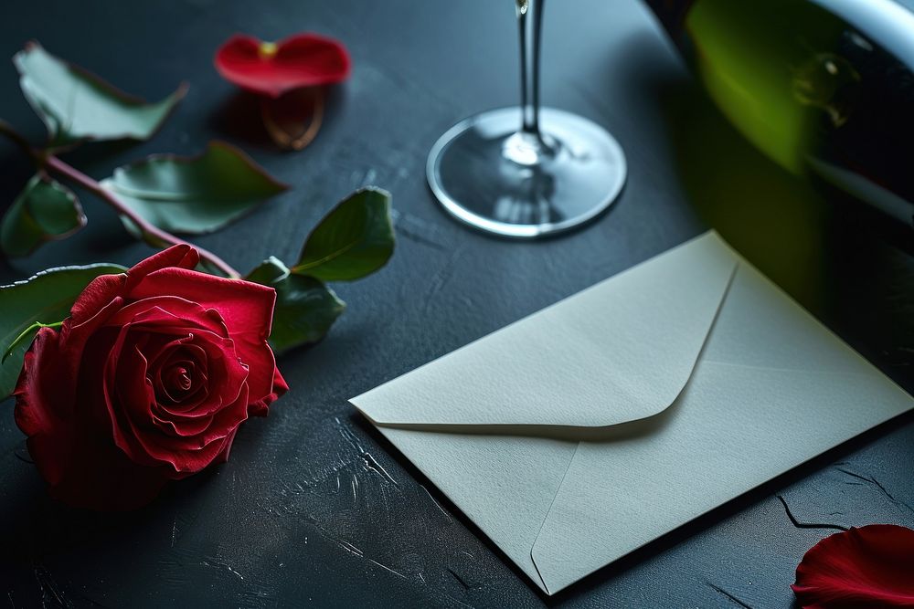 Flower rose envelope petal.