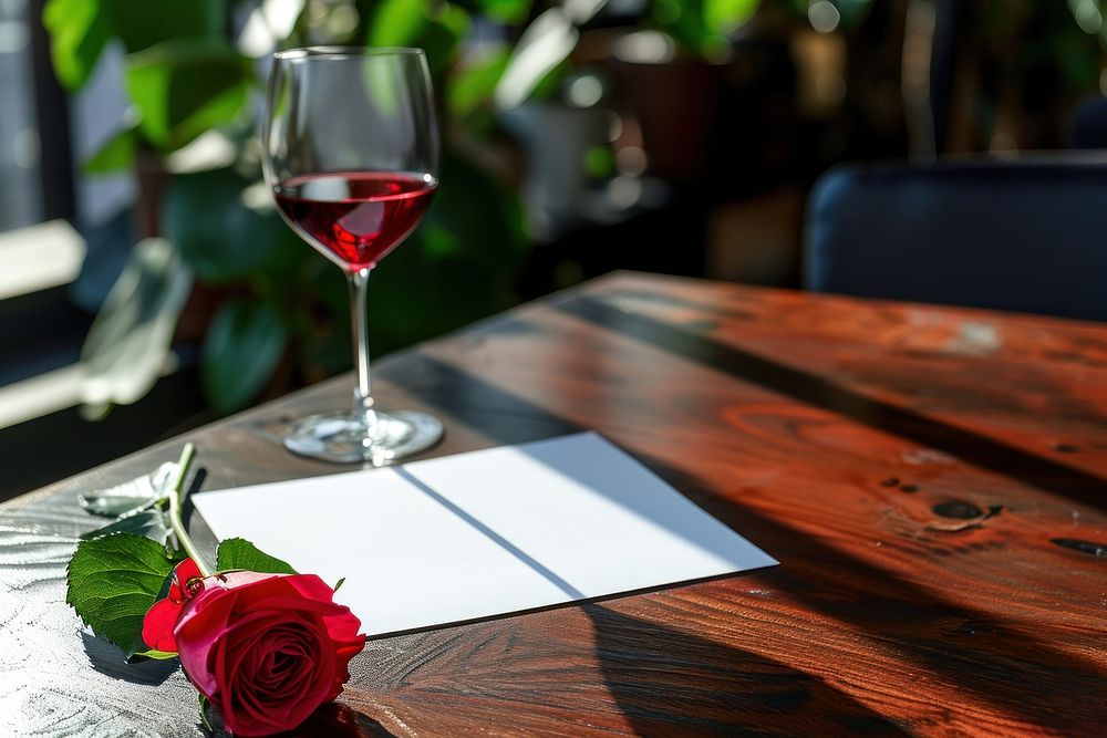 Flower glass wine rose.