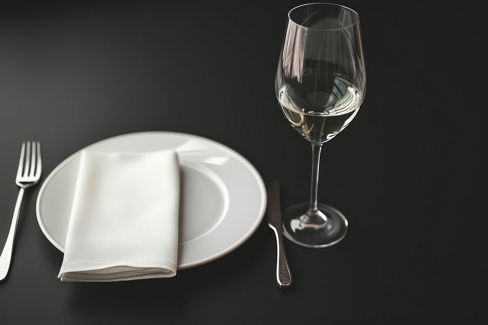 Glass wine napkin table.