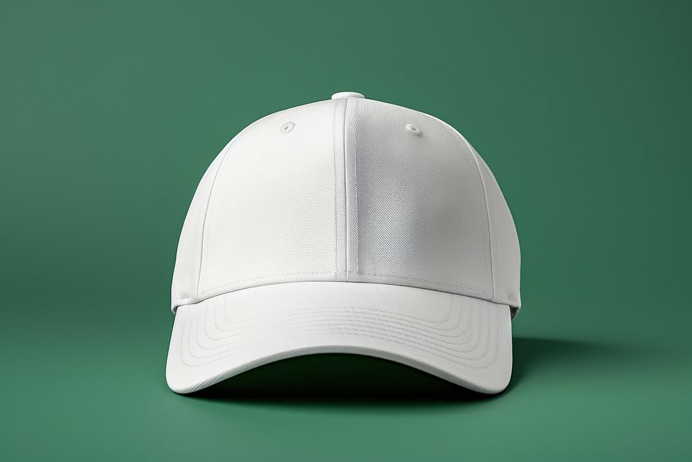 White blank cap  green green background headwear.