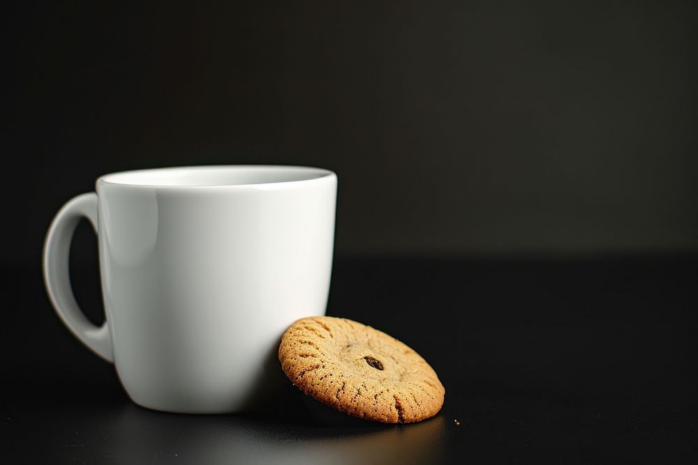 Coffee mug mockup cookie cup drink.