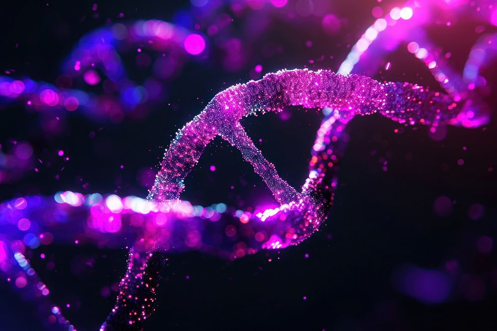 DNA purple abstract biology.