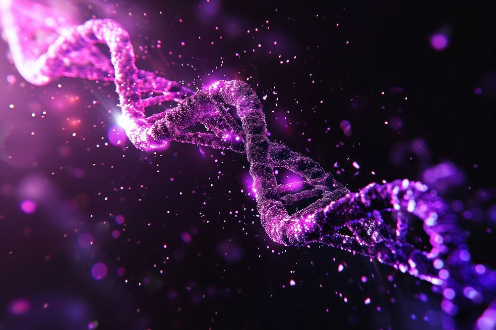 DNA purple abstract outdoors.