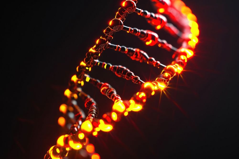 DNA biology yellow light.