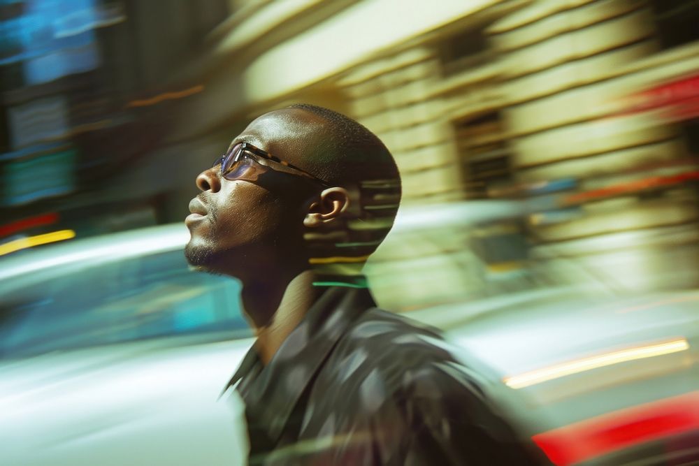 Man walking glasses photography portrait.