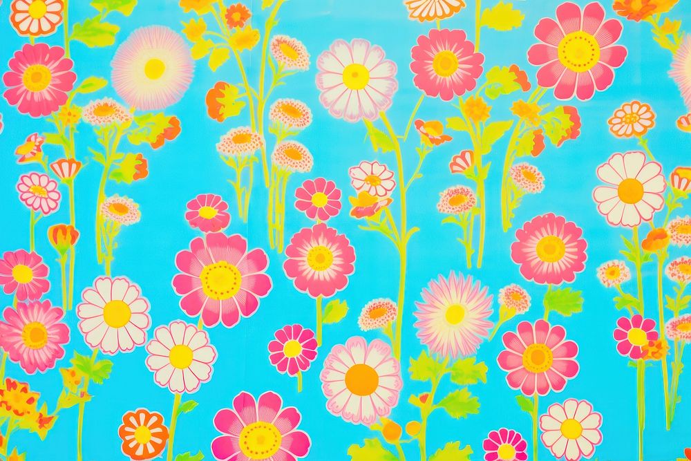 Retro overlay texture effect flower backgrounds pattern.