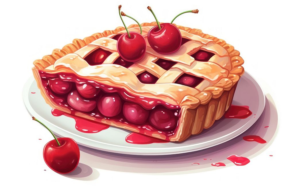 Cherry pie dessert food cake.