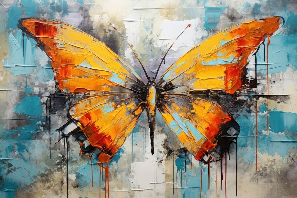 Modern art of a butterfly painting animal invertebrate.