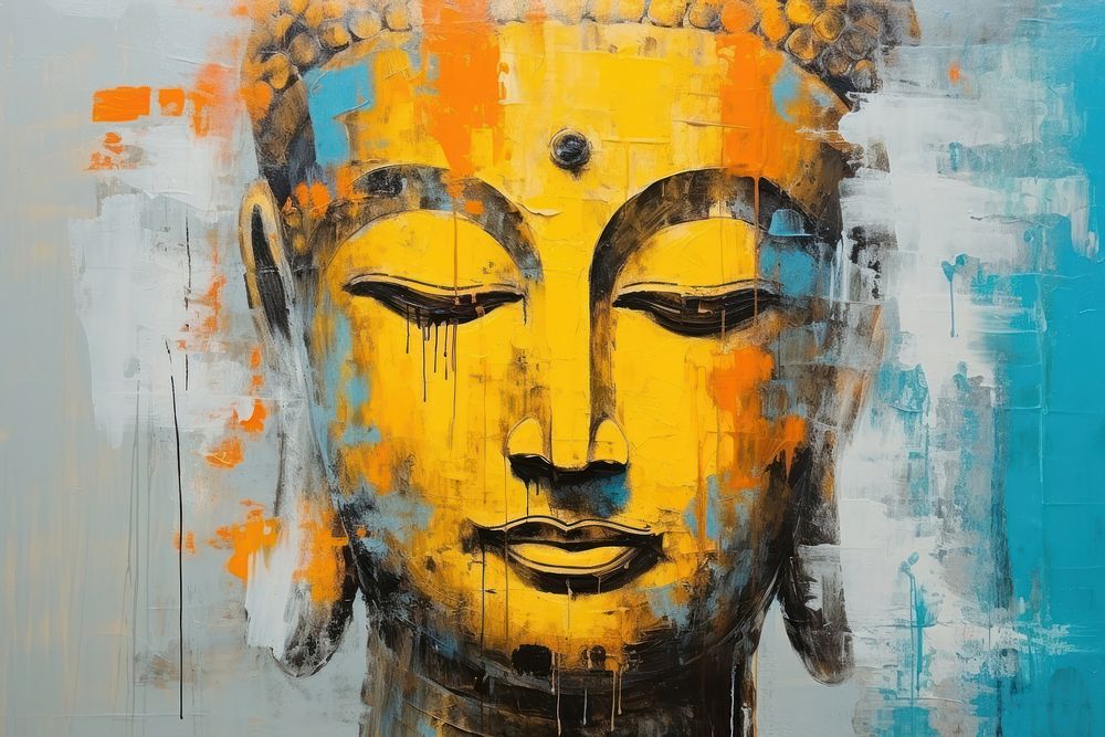 Modern art of a buddha painting representation spirituality.