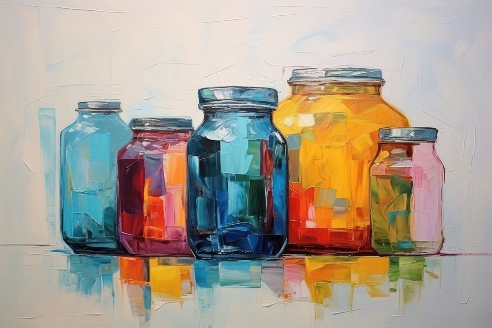 Modern art of a jar painting arrangement creativity.