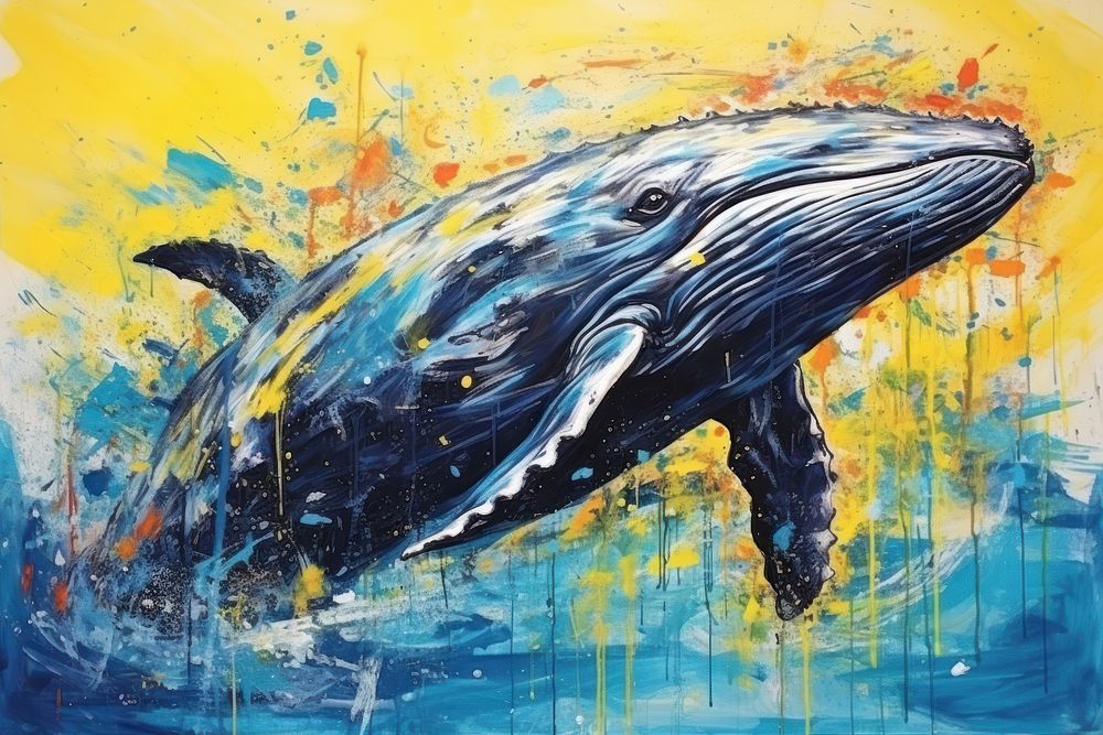 Modern art of a whale painting animal mammal.