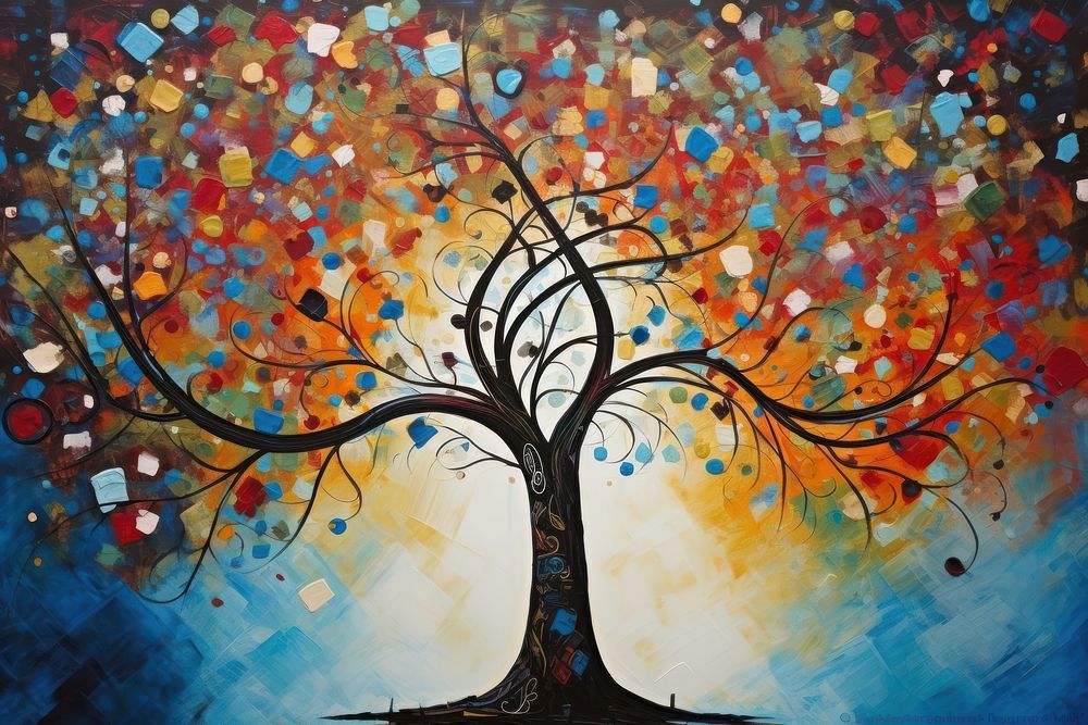 Modern art of a tree painting abstract backgrounds.