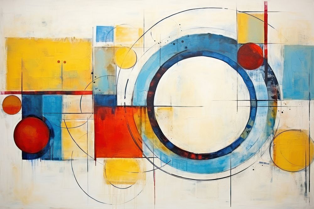 Modern art of circles painting abstract shape.