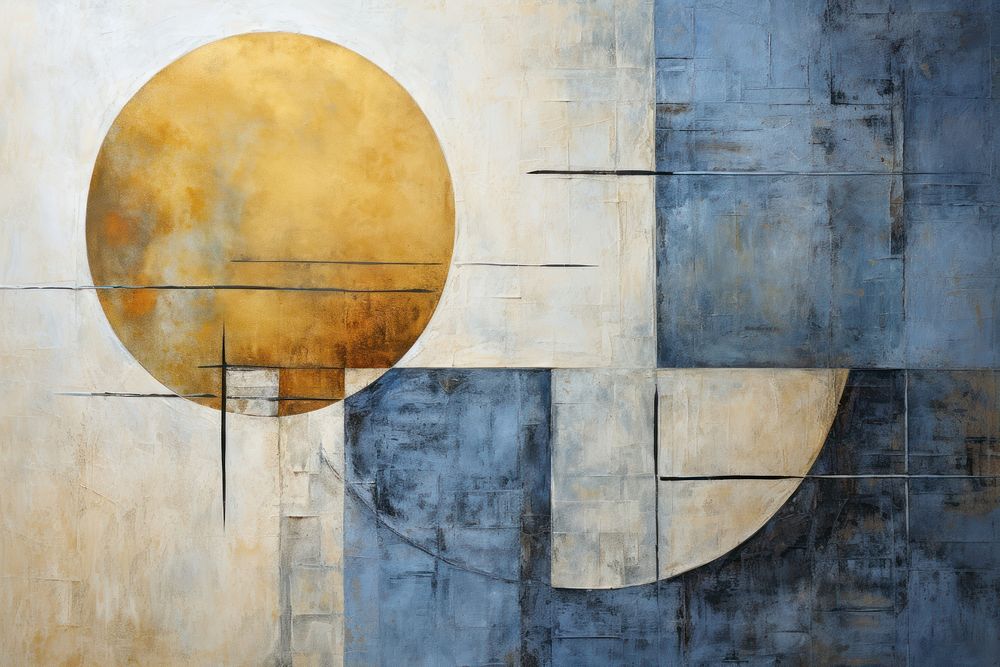 Modern art of the moon painting abstract architecture.