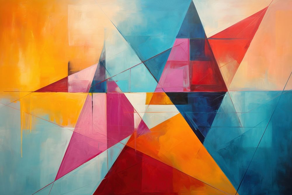 Modern art of triangles painting abstract shape.