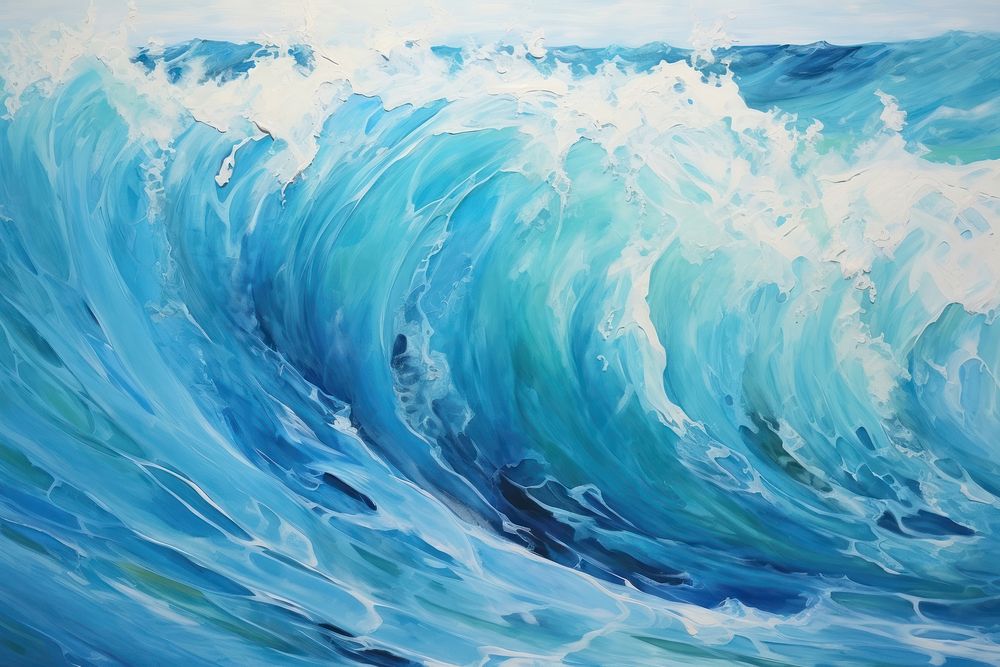 Modern art of waves painting abstract nature.