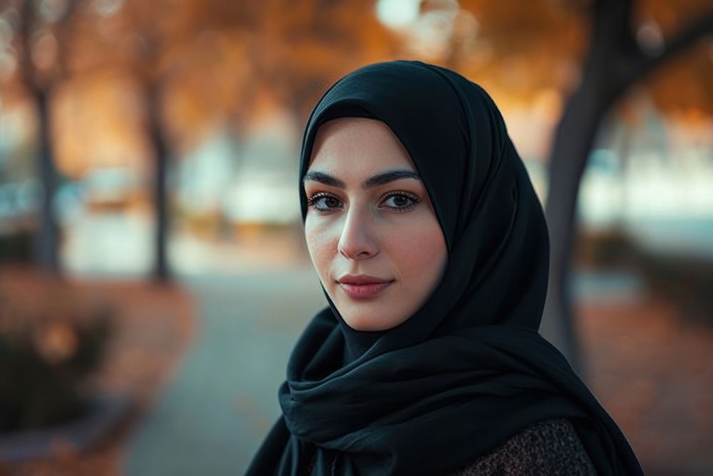 Women empowerment portrait hijab scarf.