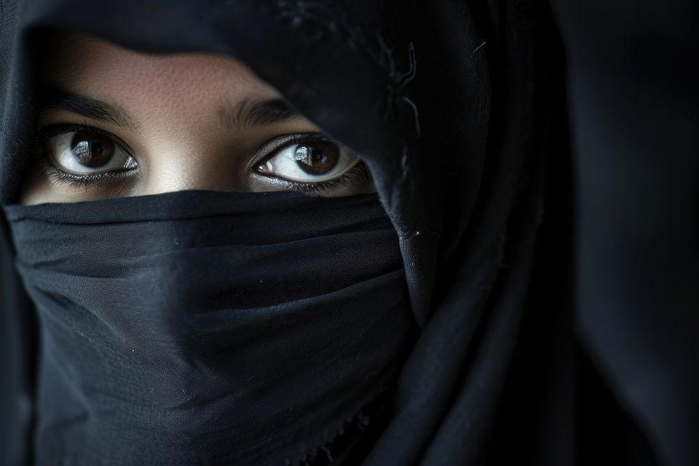 Women empowerment hijab black veil.