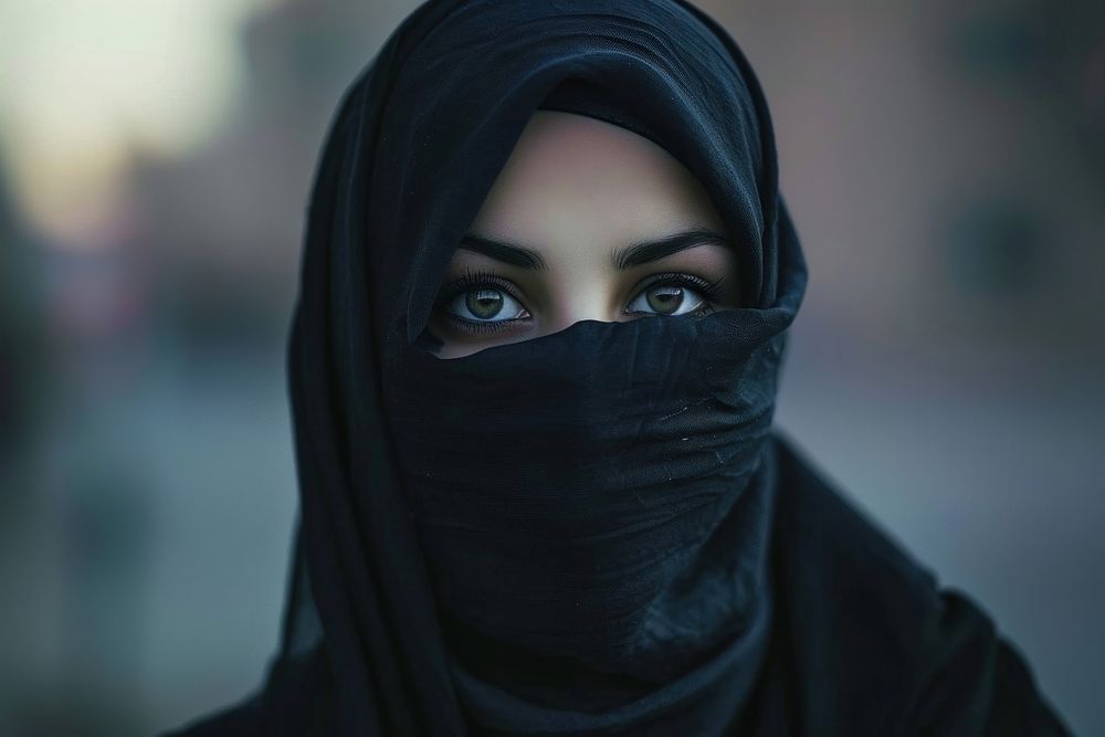 Women empowerment hijab black photo.