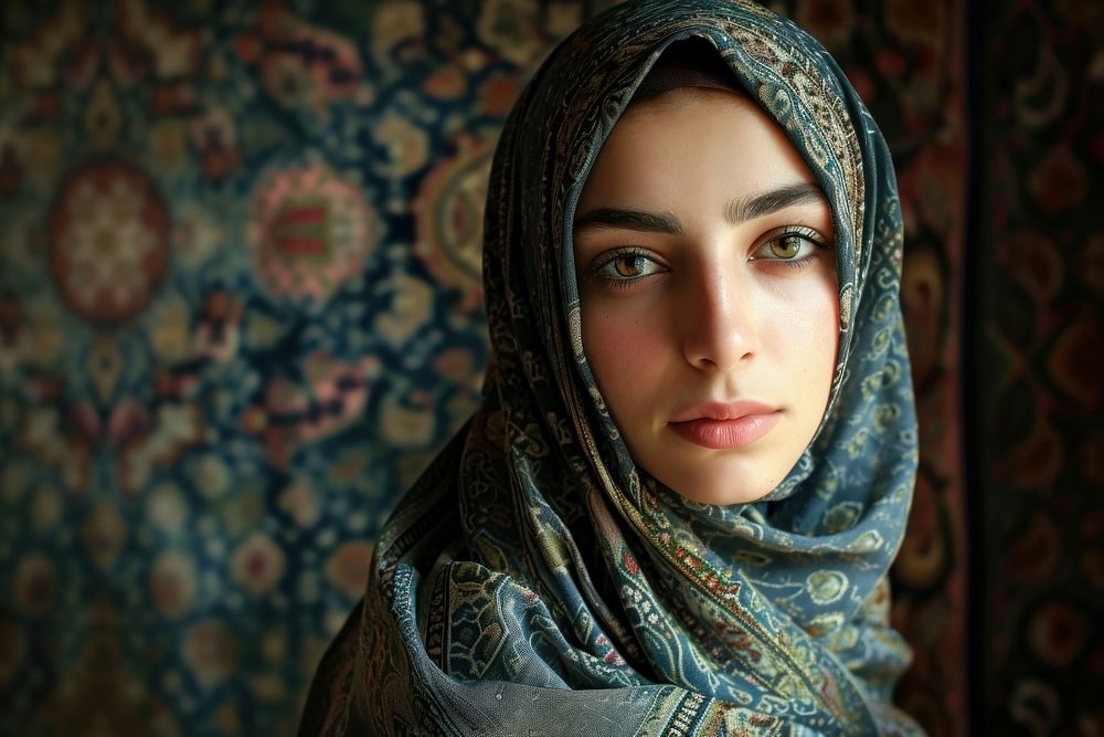 Women empowerment portrait scarf photo.