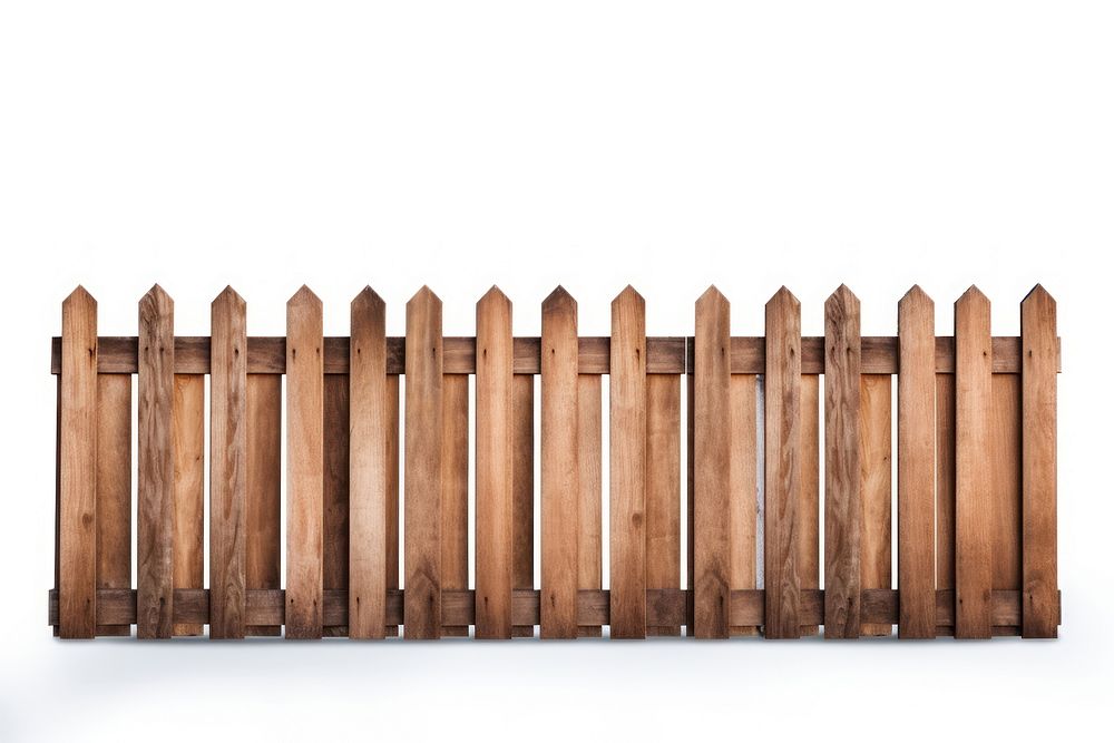 Wooden fence outdoors gate white background.