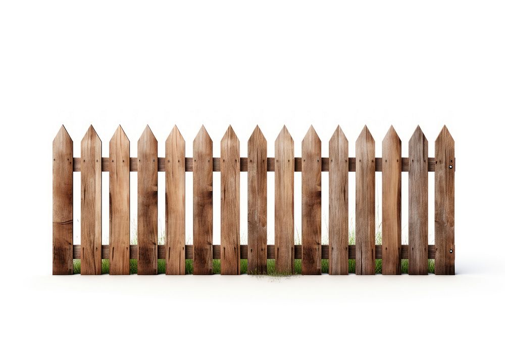 Wooden fence outdoors gate white background.