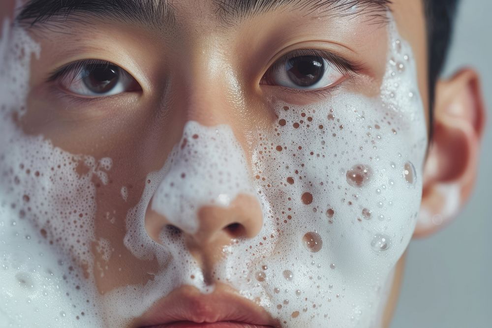 Korean man skin face forehead.