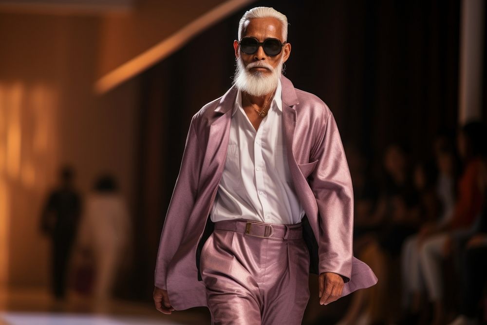Thai elder male model fashion runway adult.