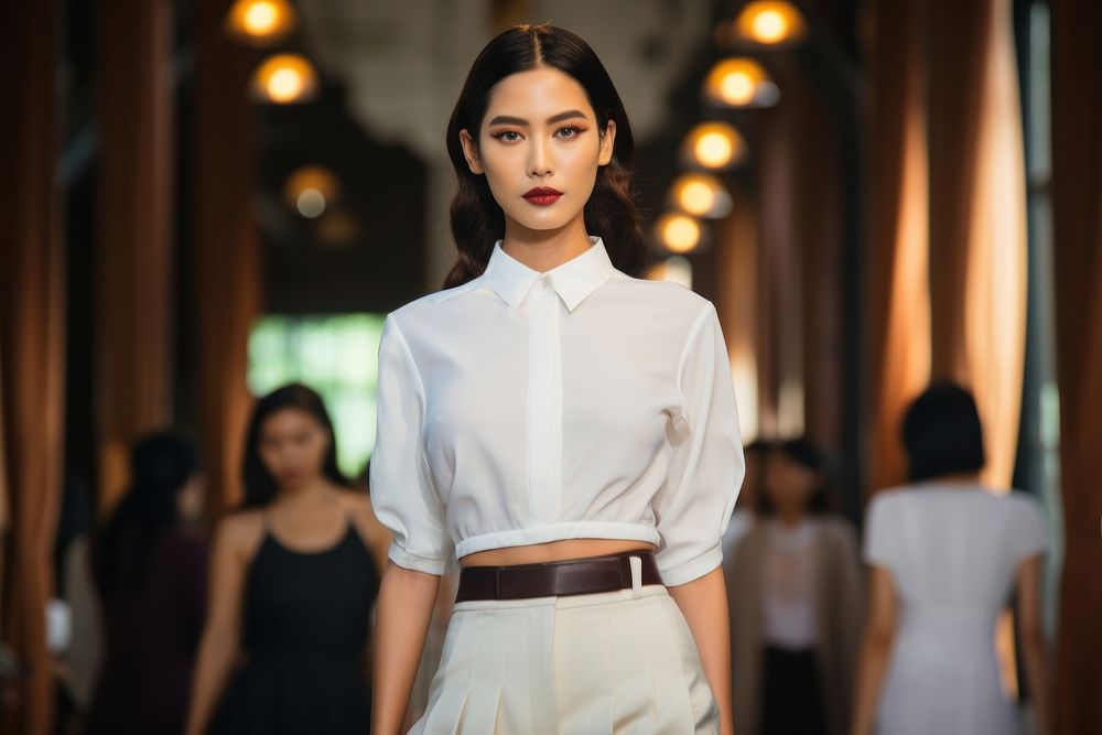 Thai female model clothing fashion runway.