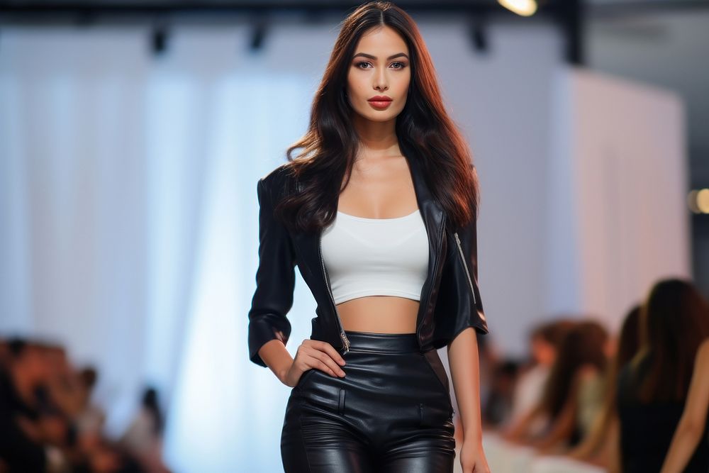 Thai female model fashion clothing jacket.